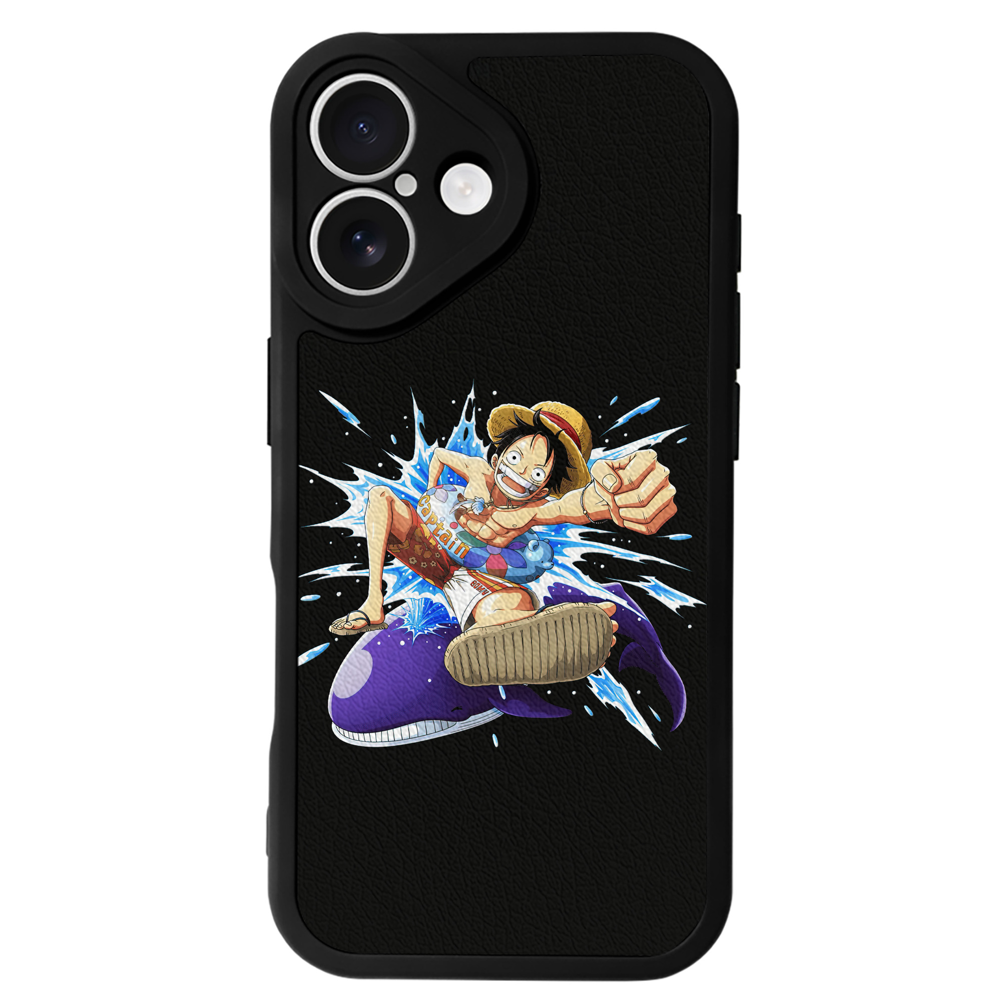 （画像用） ワンピース モンキー・D・ルフィ ONE PIECE Monkey D. Luffy 【iPhone 16シリーズ対応】シリコンスマホケース（レザー調） 材質：シリコン